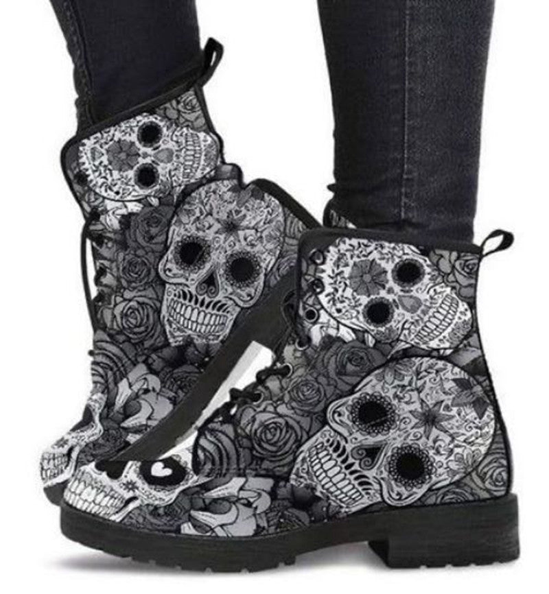 Printed high-top boots women