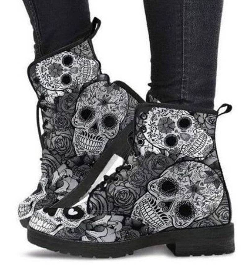 Printed high-top boots women - Mubimart