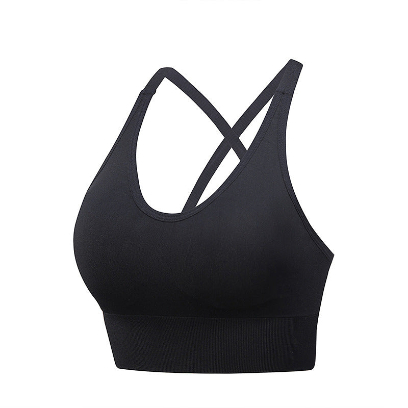 Cross Back Yoga Sports Bra Plus Size - Mubimart -  