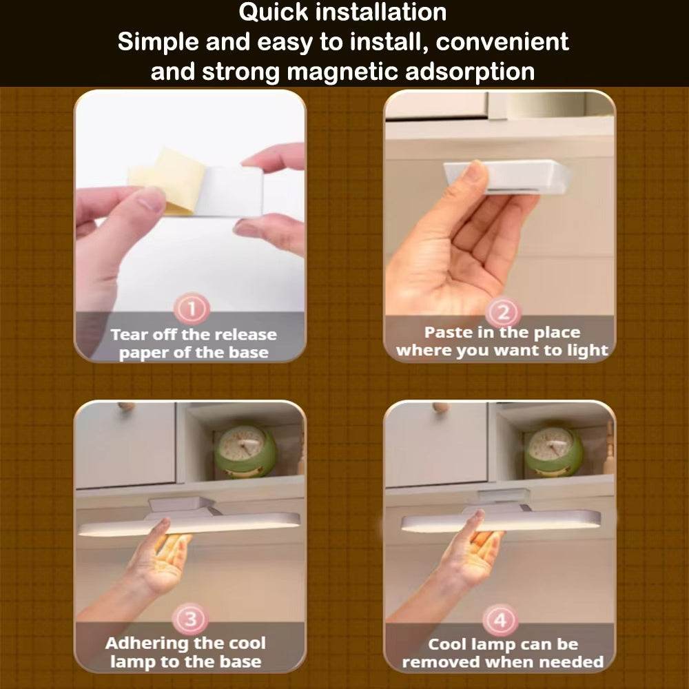 Wall Reading Light Stick On Bunk Bed Lamp Dimmable Touch Lights Magnetic Mounted Under Cabinet Lighting Rechargeable Battery Operated Wireless LED Closet Kitchen Portable Bar For Vanity Makeup Mirror - Mubimart