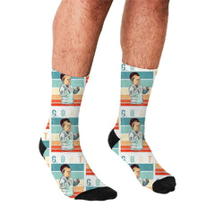 Men's Cartoon Unique Europe And America Cross Border Athletic Socks Digital Printing Lovers' Socks - Mubimart -  