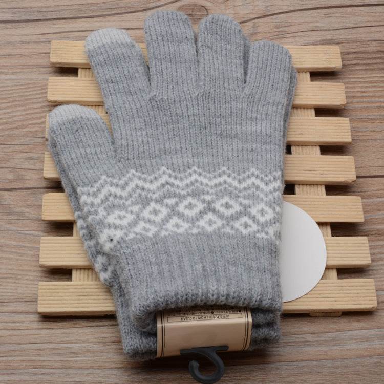 Couple knitted gloves touch screen gloves - Mubimart