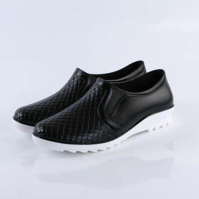Fashion Waterproof Leather Rain Boots - Mubimart