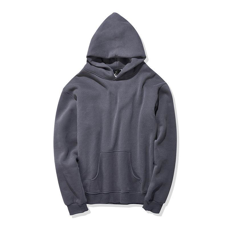 Male and men's sweater autumn new color plus velvet oversize off shoulder Mens Hoodie tide - Mubimart