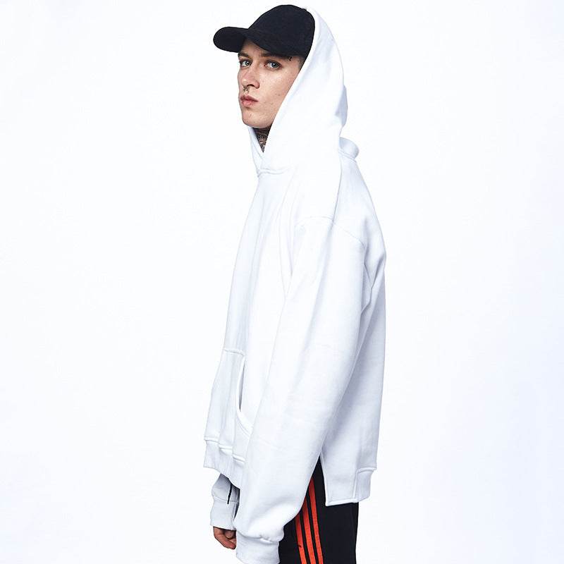Male and men's sweater autumn new color plus velvet oversize off shoulder Mens Hoodie tide - Mubimart