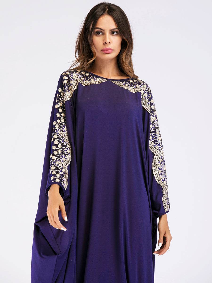 Dubai Batwing Sleeve Robe Plus Size Women's Clothing - Mubimart