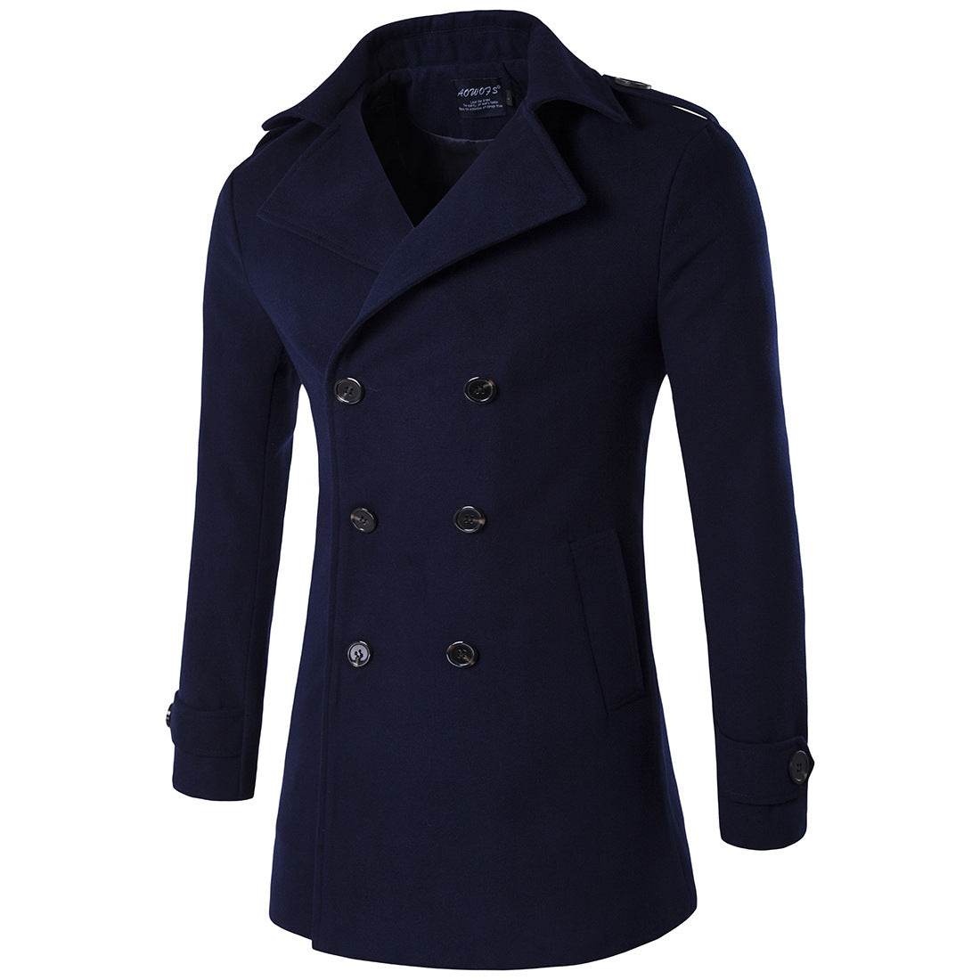 Double-breasted coat trench coat - Mubimart