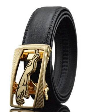 Men Automatic Buckle Leather Belts - Mubimart
