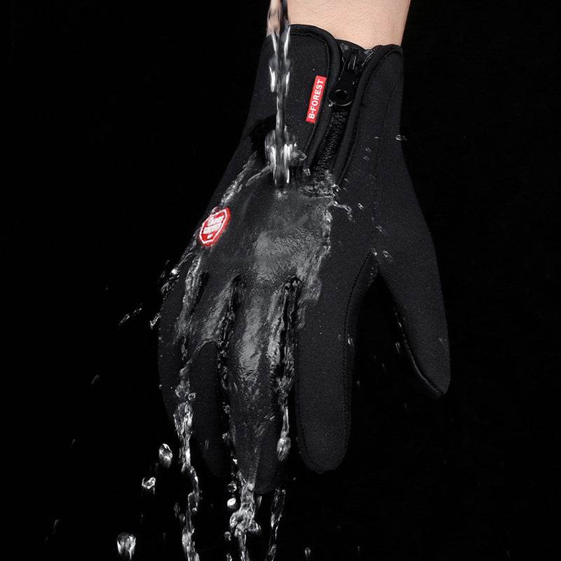 Winter Gloves Touch Screen Riding Motorcycle Sliding Waterproof Sports Gloves With Fleece - Mubimart