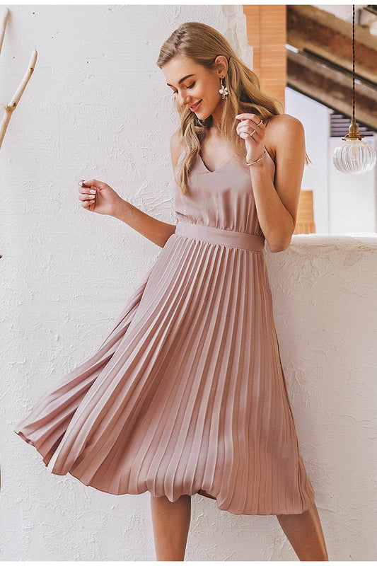 V-neck camisole dress - Mubimart