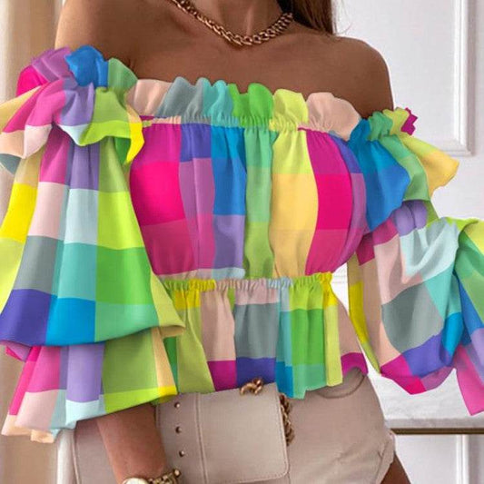 Shirts Women Long Sleeve Blouse Sexy - Mubimart