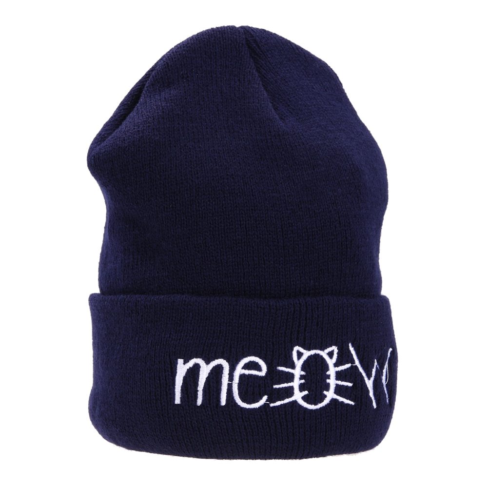 Herfst MEOW Mannen Vrouwen Casual Hip Hop Hoeden Gebreide Wollen Skullies Mutsen Hoed Warme Winter Hoed Voor Vrouwen Muts Winter Mutsen