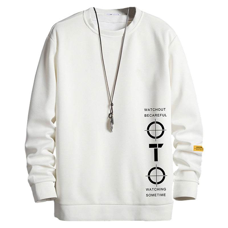 Mens Sweater All-match Bottoming Shirt Long Sleeve Printing - Mubimart