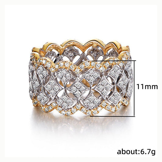Bright Star Lace Ring Female Crown Gemstone Ring