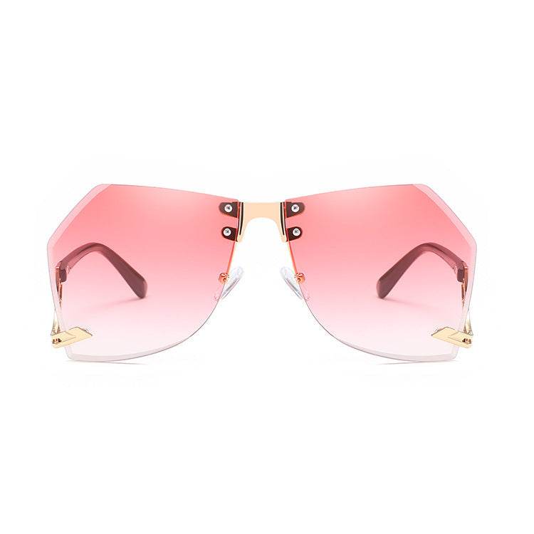 Irregular Rimless Sunglasses Women - Mubimart