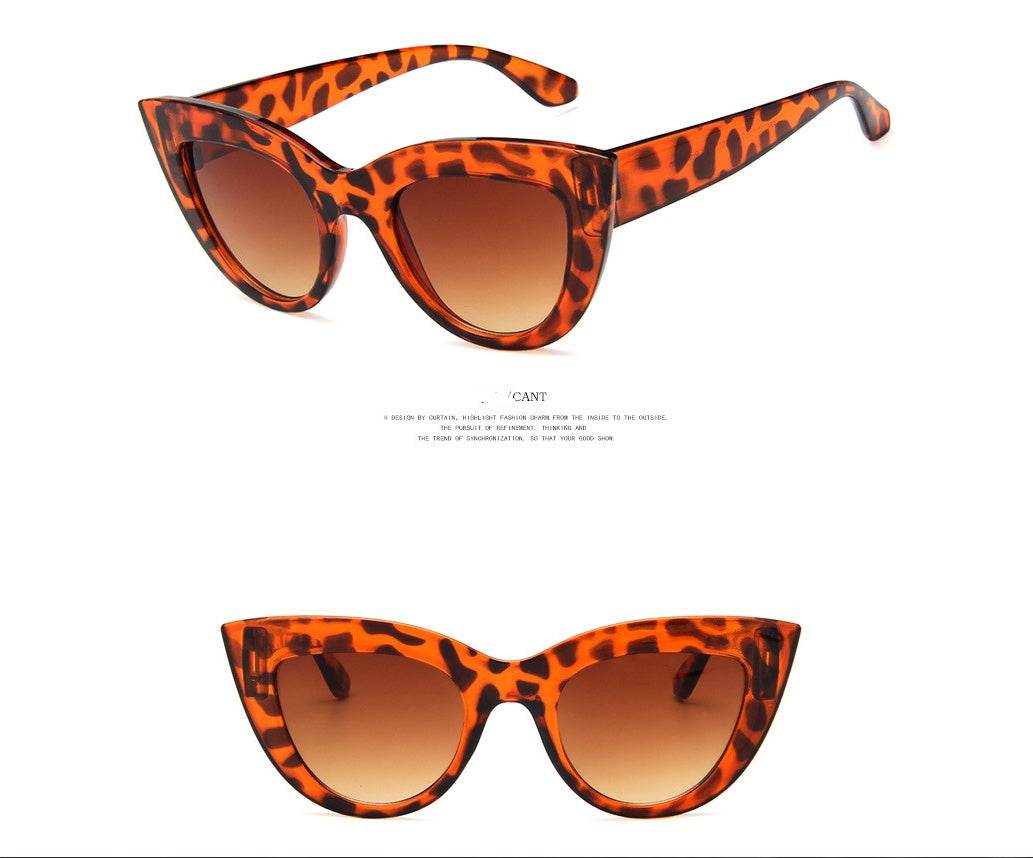 European and American retro cat eye sunglasses trend wild style sunglasses - Mubimart