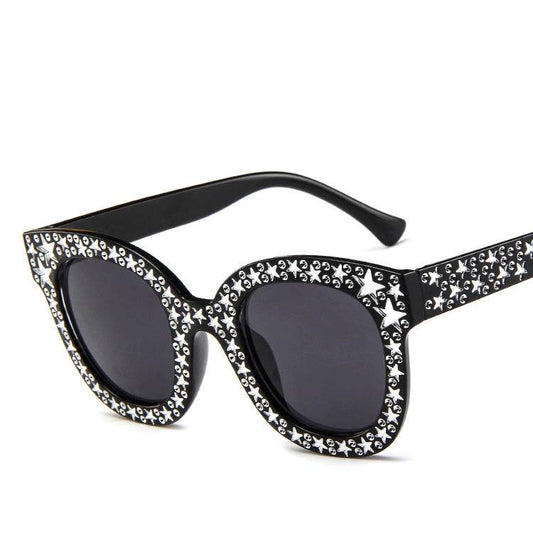 Ladies star embellished cat eye marine sunglasses - Mubimart