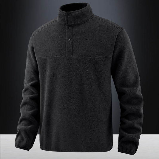 Men's Fleece Fleece-lined Stand Collar Jacket - Mubimart