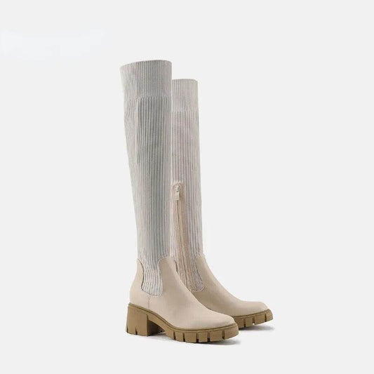 High Heel Springy Thigh Boot Women - Mubimart