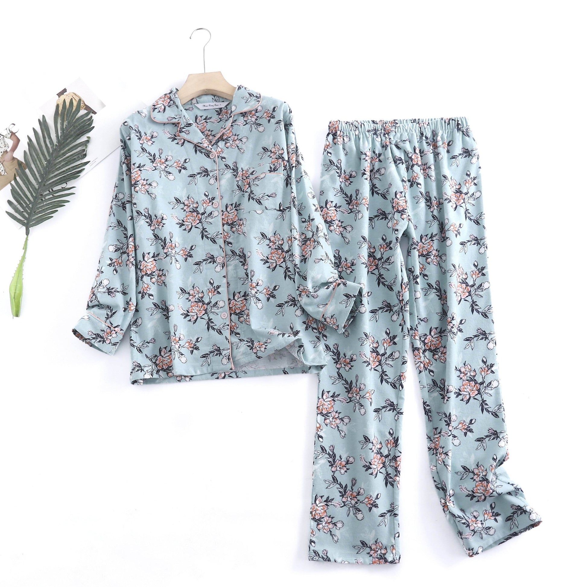 Women's Cotton Simple Pajama Suit - Mubimart