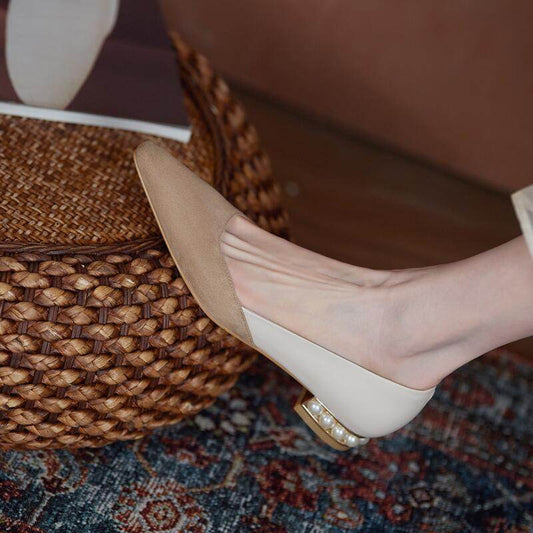 New Leather Women's Fairy Style Pointed Toe Flat Shoes - Mubimart