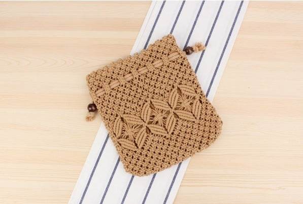 Knitted Tassel Bag Beach Women Bag woven Bag - Mubimart