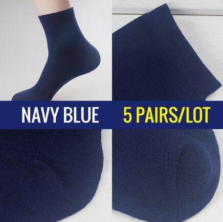 5 Pairs High Quality Casual Men's Business Socks For Men Cotton Brand Crew Autumn Winter Black White Socks - Mubimart