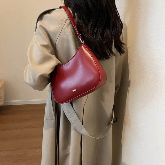 Red Underarm Shoulder Bags For Women 2024 New Texture Leather Crossbody Bag Luxury Designer Wedding Bride Handbags Sling Bag - Mubimart
