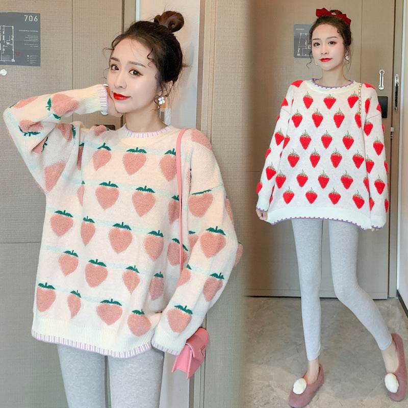 Maternity Sweater Fashion Temperament Knitting - Mubimart