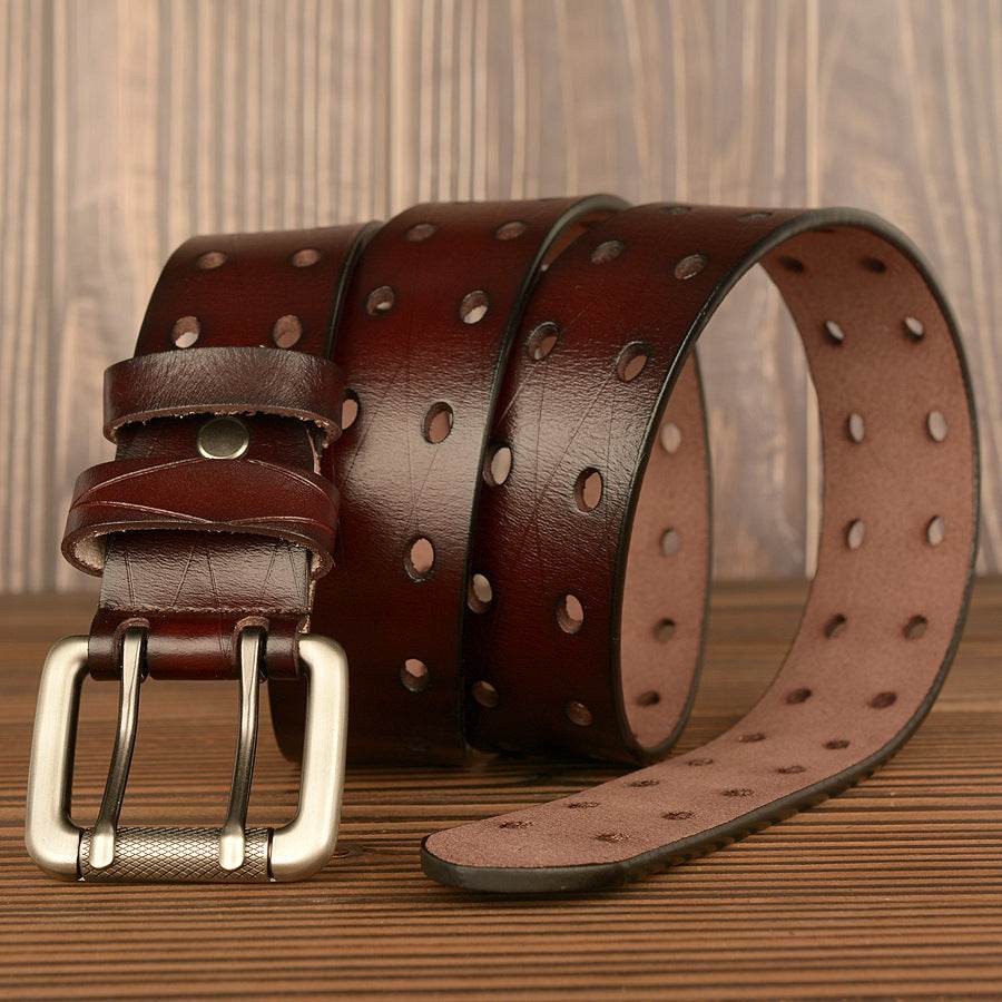 Men's Belt Leather Personality Belt Men's Casual Jeans Belt - Mubimart