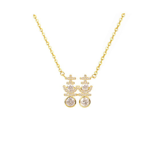 Double Wedding Sterling Silver Necklace For Women S925 Silver