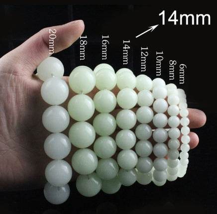 Glowing Night Pearl Beads Bracelet Hot Gold Night Pearl Fluorite Jewelry Natural Six-Word Mantra Night Gemstone Bracelet - Mubimart