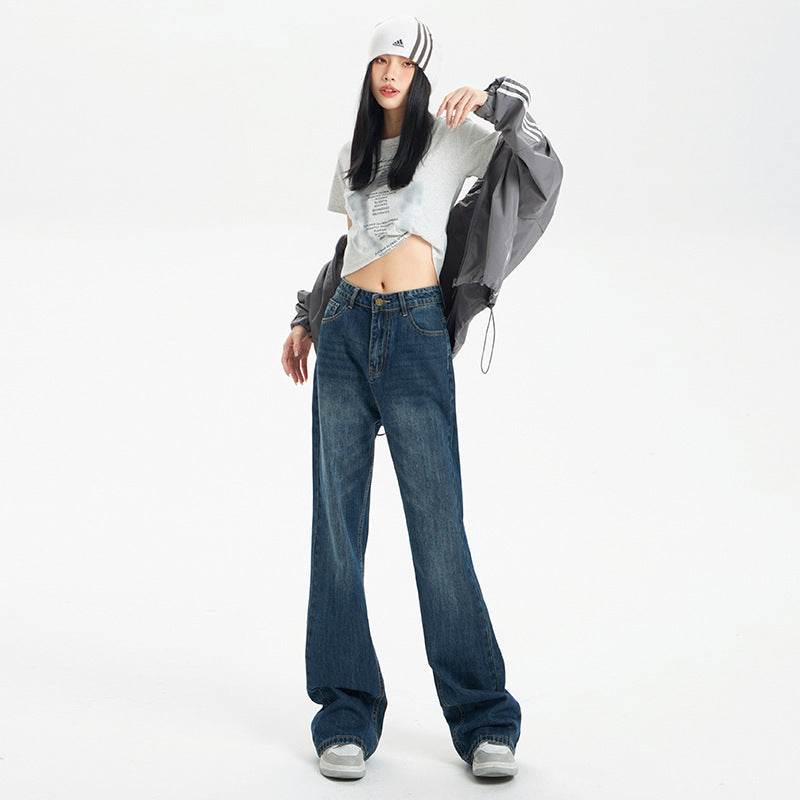 Fashionable American Retro Flared Jeans For Women - Mubimart