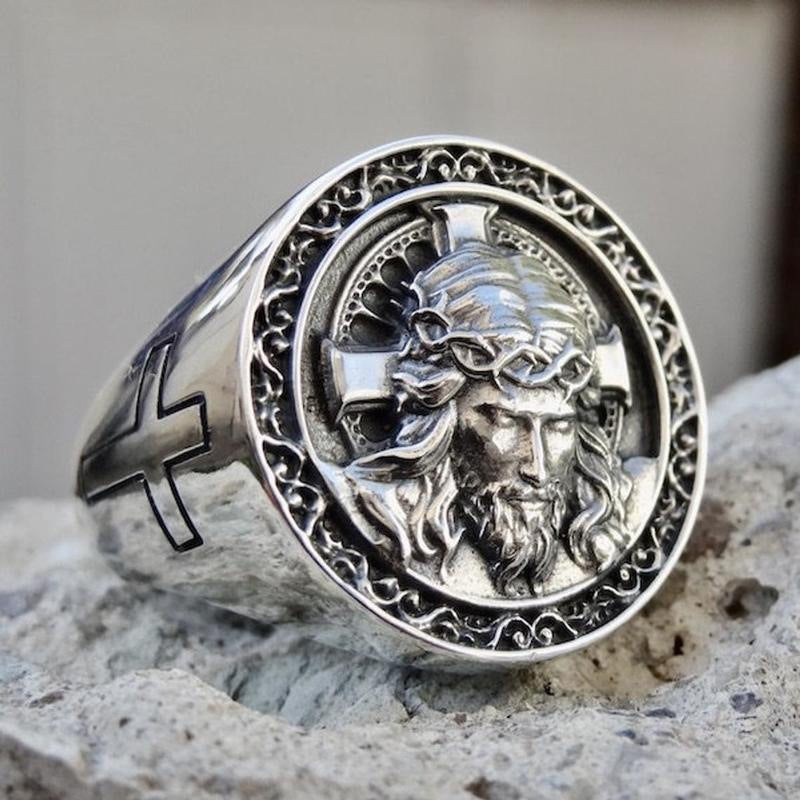 Fashion Jesus Cross Men Punk Ring