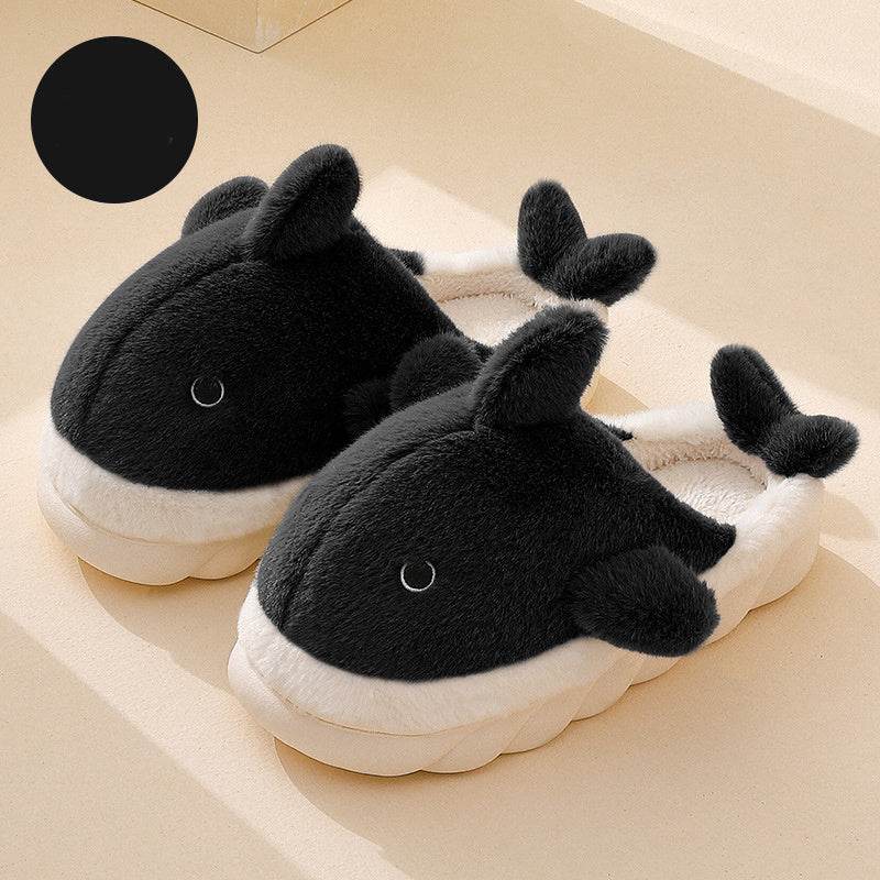 Shark Slippers Soft Sole Furry Shoes Home Bedroom Slippers Women - Mubimart