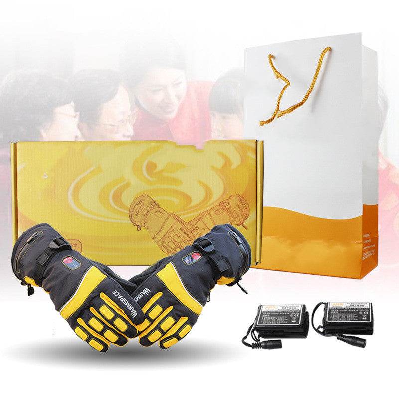 Wimber temperature control electric heating gloves double-sided heating charging heating to keep warm cycling hand warmer men and women winter 800A - Mubimart