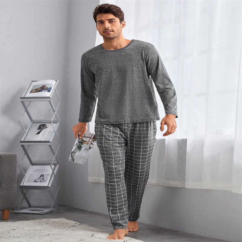 Thin Section Plaid Loungewear Outer Pants Men's Suit - Mubimart -  