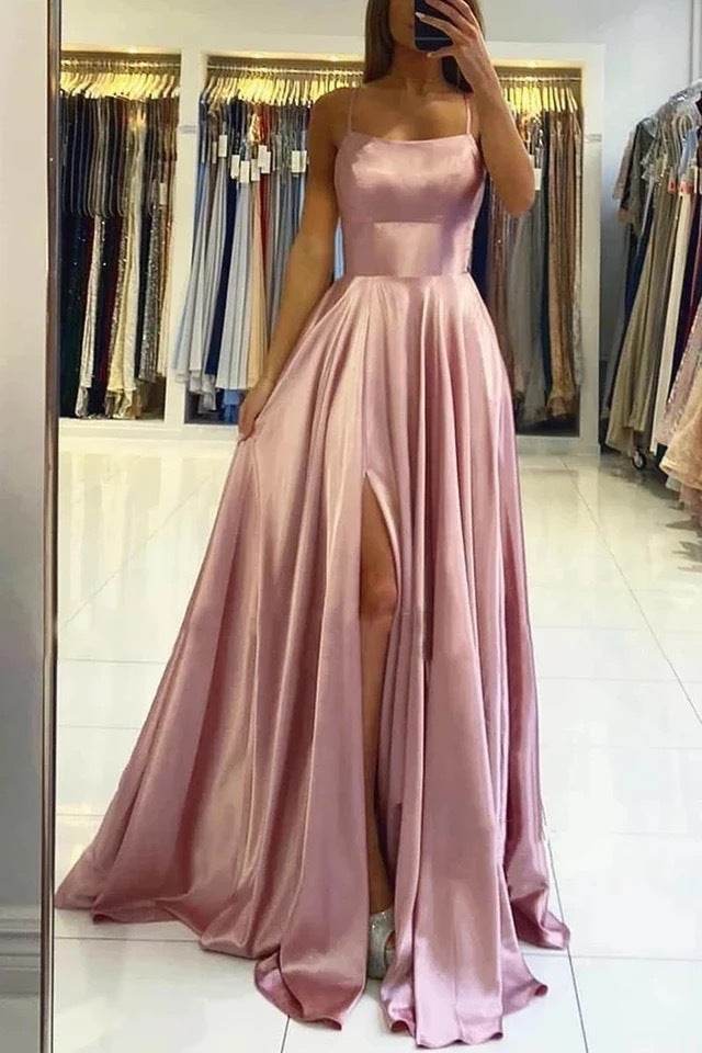 Evening Dress Prom Robe Formal Simple Split - Mubimart