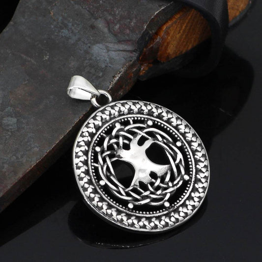 Mens Fashion Stainless Steel Hollow Viking Tree Of Life Necklace - Mubimart