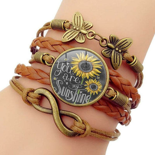 Gemstone Bracelet Vintage Butterfly Ornament - Mubimart