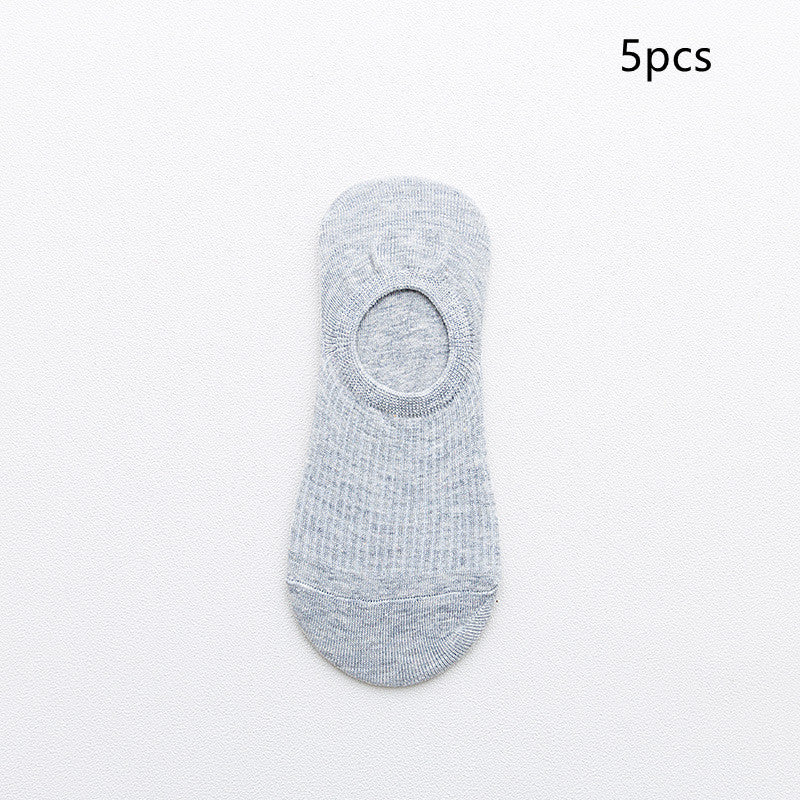 Cotton Spring And Summer Invisible Socks Low Cut Silicone Non-slip - Mubimart -  