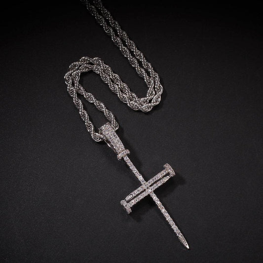 Cross Pendant Hip Hop Necklace Men - Mubimart