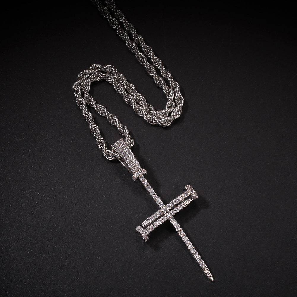 Cross Pendant Hip Hop Necklace Men - Mubimart