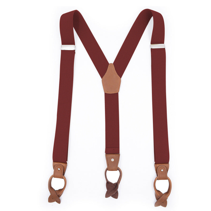 Brown casual suspenders