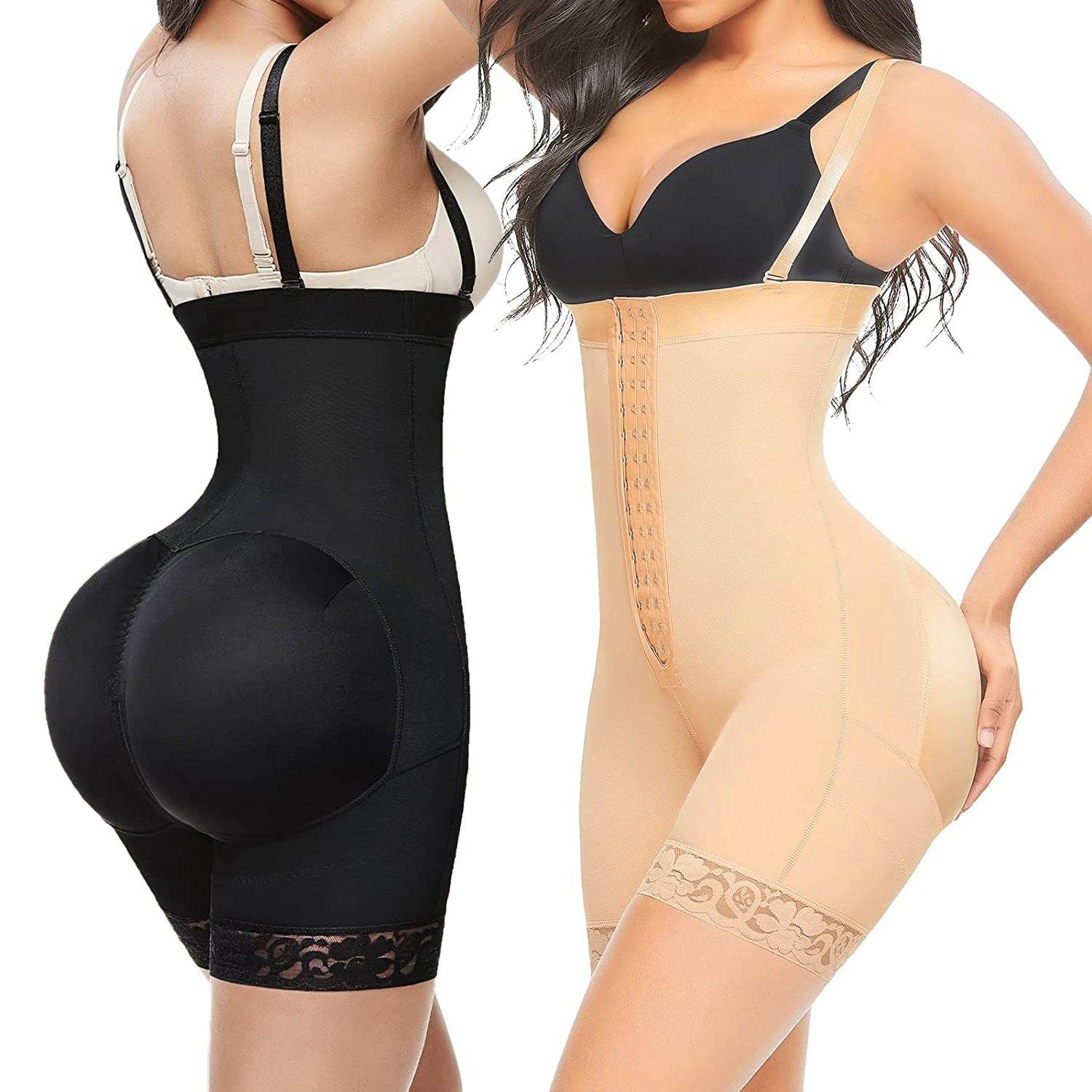 High Waisted Body Pants Crotch Zipper Tummy Lifting Pants Waist Trimming Shapewear Bodysuit Enhancement - Mubimart