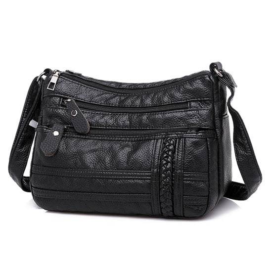 Fashion Women Soft Leather Shoulder Bag - Mubimart