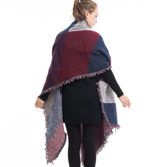Beveled cashmere shawl - Mubimart