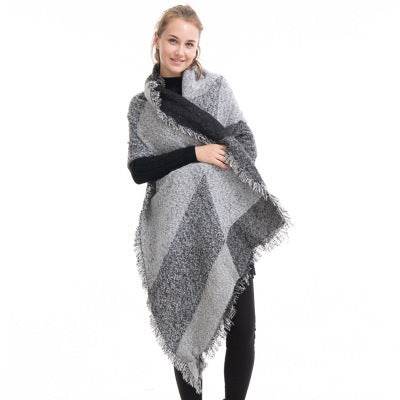 Beveled cashmere shawl - Mubimart