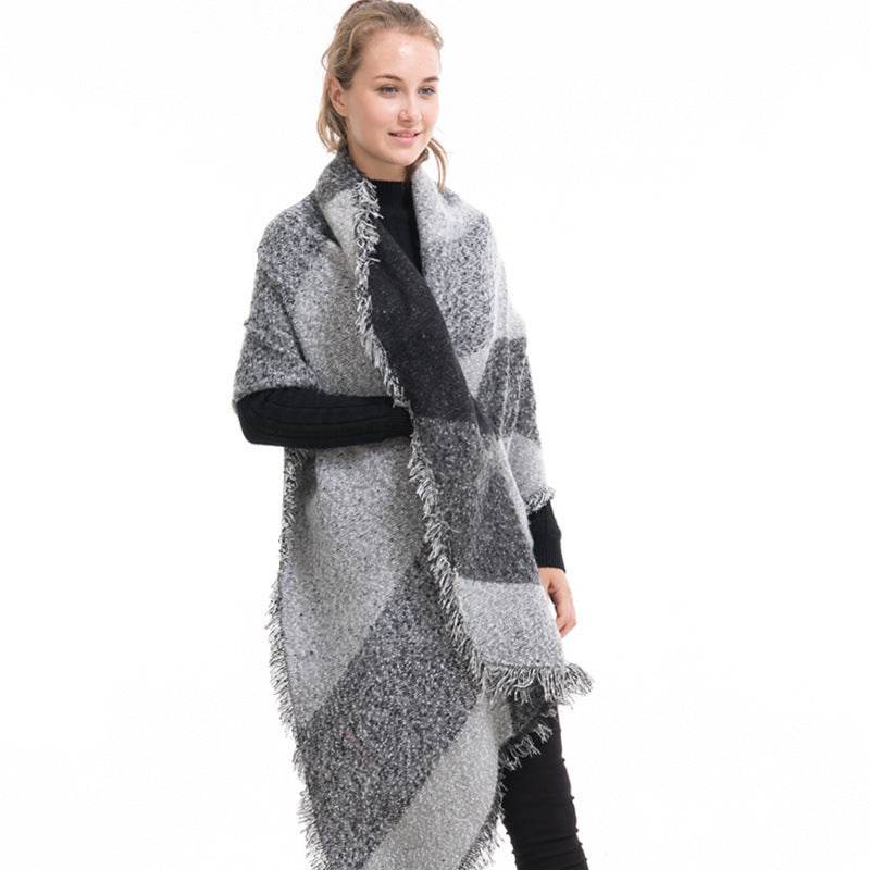 Beveled cashmere shawl - Mubimart