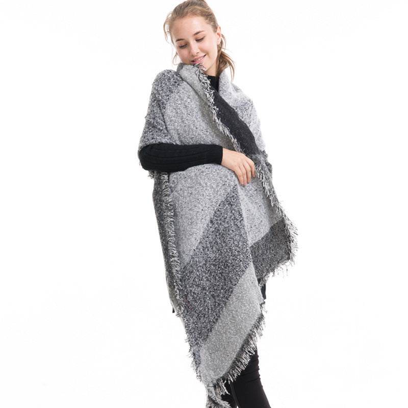 Beveled cashmere shawl - Mubimart